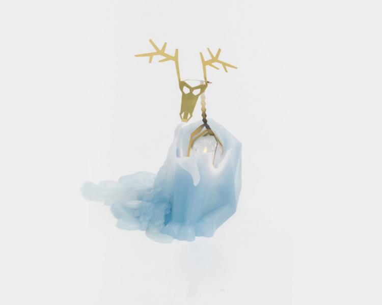 Melting Reindeer Skeleton Candle