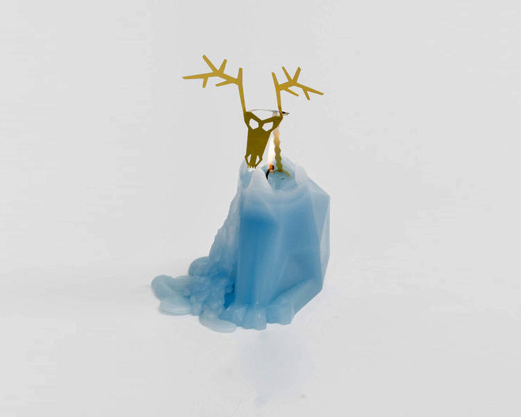 Melting Reindeer Skeleton Candle