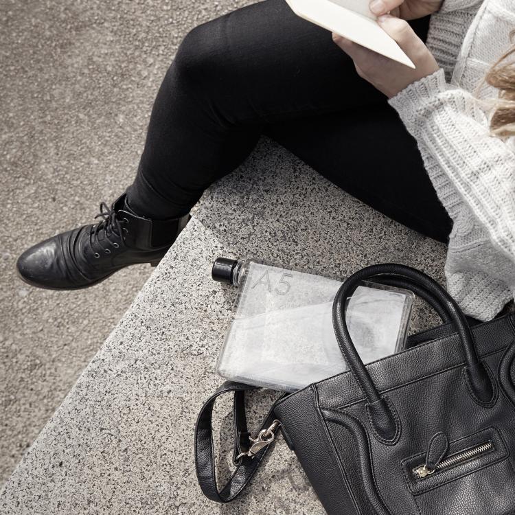 Memo Bottle - Flat Water Bottle - Slim water bottle fits easily into a messenger bag, purse, or pocket