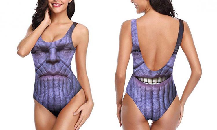 Thanos One-piece Men's Swimsuit - Avengers Thanos Male One piece Swimming Suit