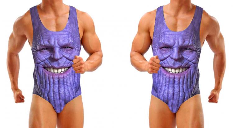 Thanos One-piece Men's Swimsuit - Avengers Thanos Male One piece Swimming Suit