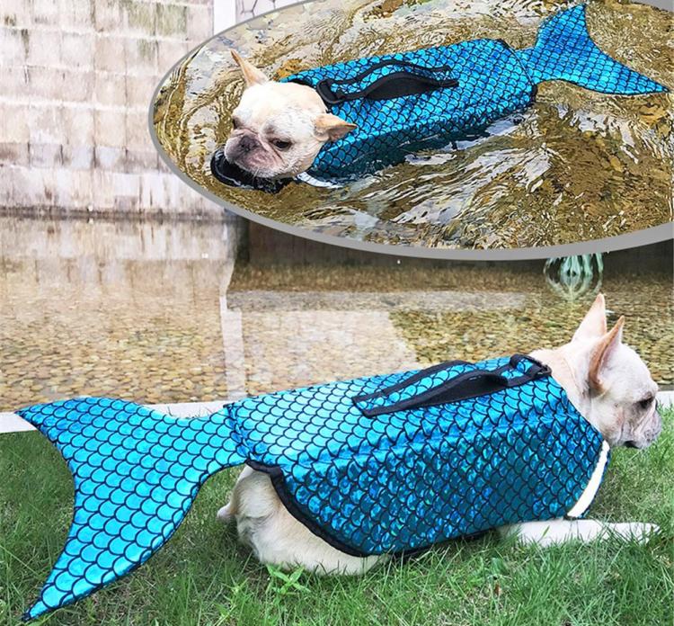 Mermaid Dog Life Jacket Turns Your Dog Into a Majestic Mermaid - Mermaid dog swimming vest