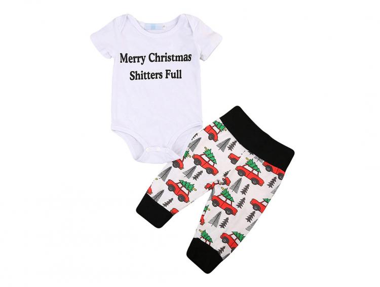Merry Christmas, Shitters Full Baby Holiday Outfit - Funny Baby Christmas Outfit
