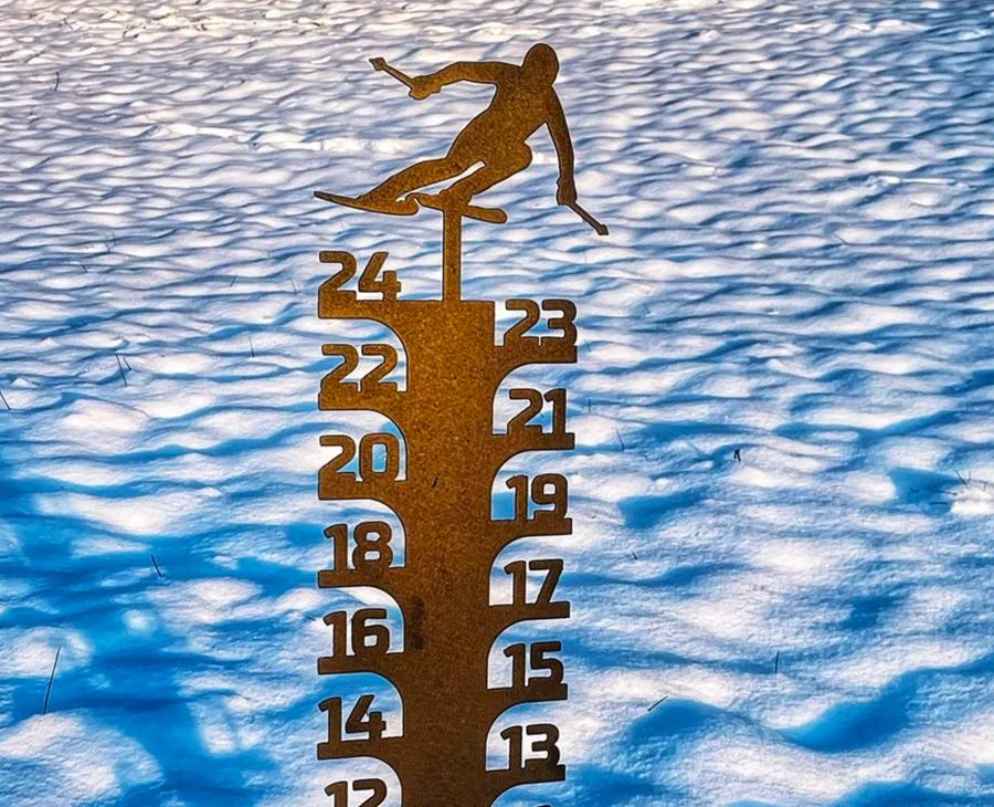 Giant Winter Themed Metal Snow Gauges