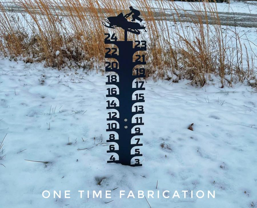 Giant Winter Themed Metal Snow Gauges