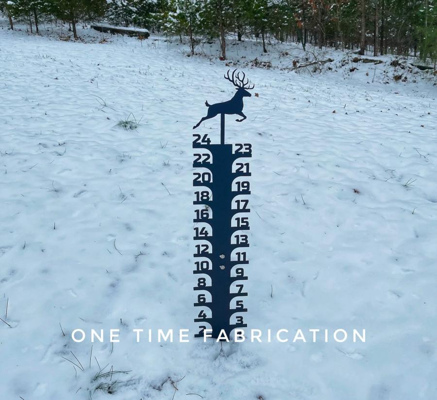 Giant Winter Themed Metal Snow Gauges