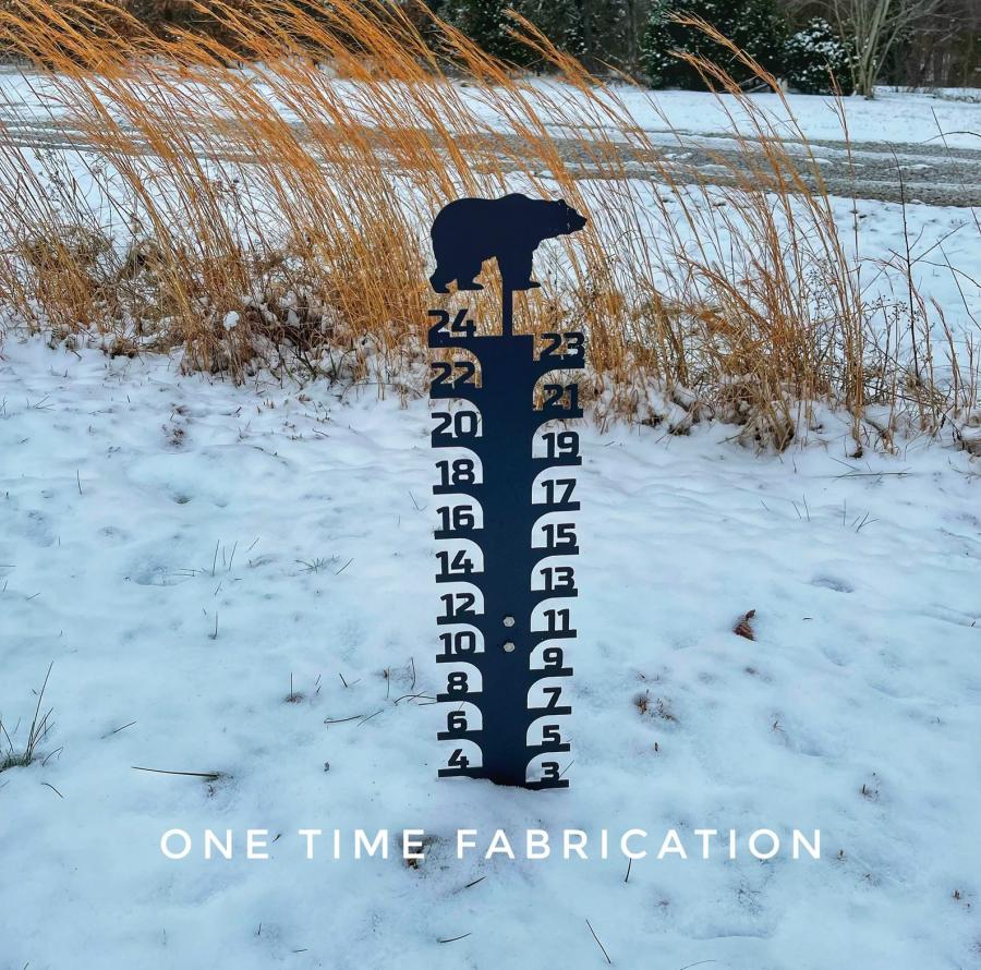 Giant Winter Themed Metal Snow Gauges