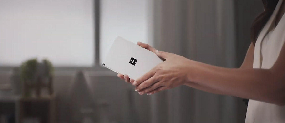 Microsoft Surface Duo Folding Smart Phone - Folding phone turns into mini laptop or portable gaming device