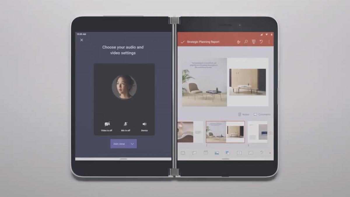 Microsoft Surface Duo Folding Smart Phone - Folding phone turns into mini laptop or portable gaming device