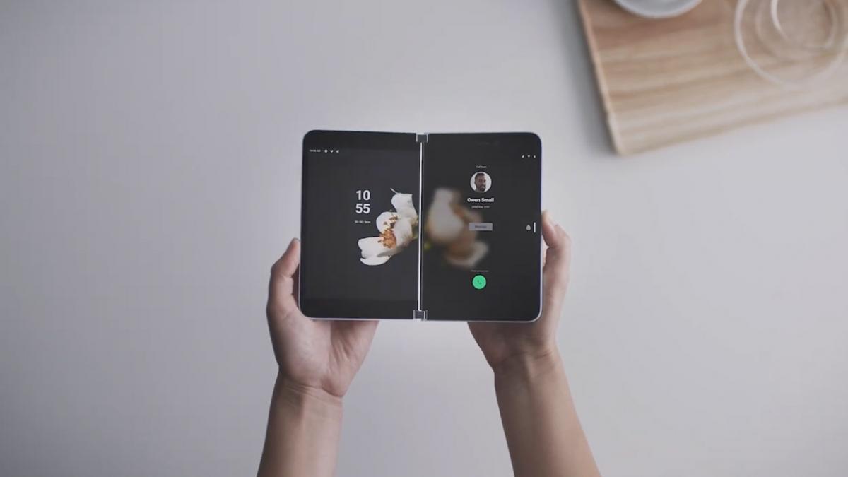 Microsoft Surface Duo Folding Smart Phone - Folding phone turns into mini laptop or portable gaming device