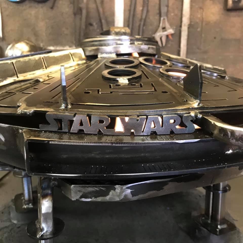 Millennium Falcon Fire Pit - Star Wars Metal Wood Burner Stove