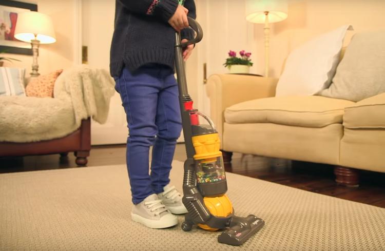 Mini Dyson Kids Vacuum Cleaner With Actual Suction and Sounds - Casdon working kids toy vacuum