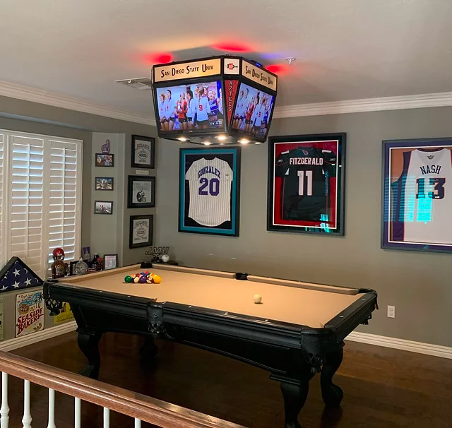 Mini Jumbotron - 4 Sided sports television setup for man cave