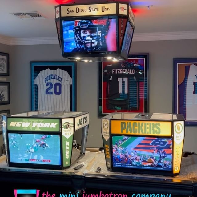 Mini Jumbotron - 4 Sided sports television setup for man cave
