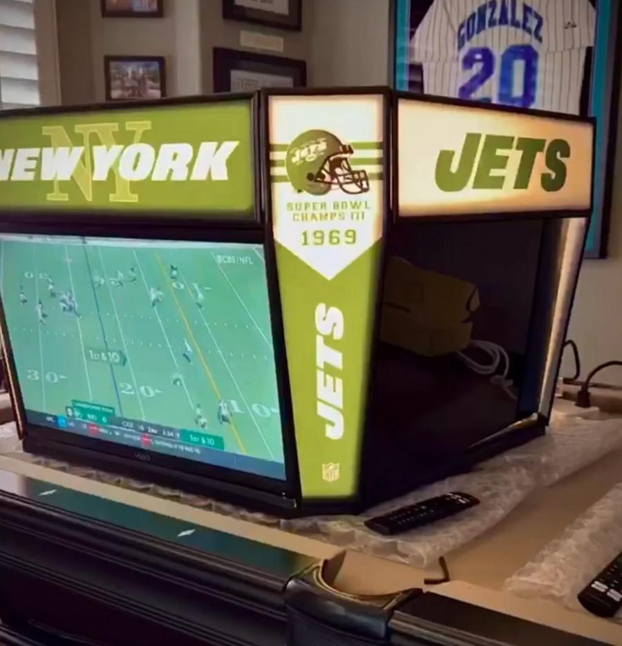 Mini Jumbotron - 4 Sided sports television setup for man cave