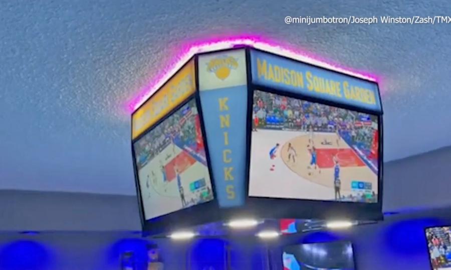 Mini Jumbotron - 4 Sided sports television setup for man cave