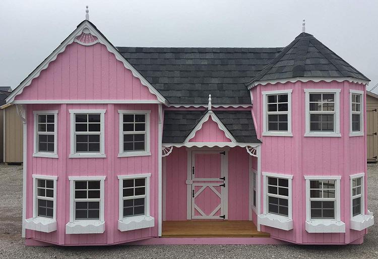 Mini Mansion Outdoor Playhouse For Kids - Little Cottage Company Giant Doll Playhouse