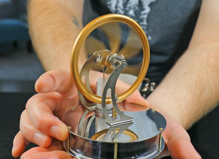 Mini Sterling Engine - Heat powered engine runs off heat from your coffee cup