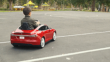Electric Mini Tesla Model S Kid's Toy Car - GIF