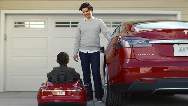 Electric Mini Tesla Model S Kid's Toy Car