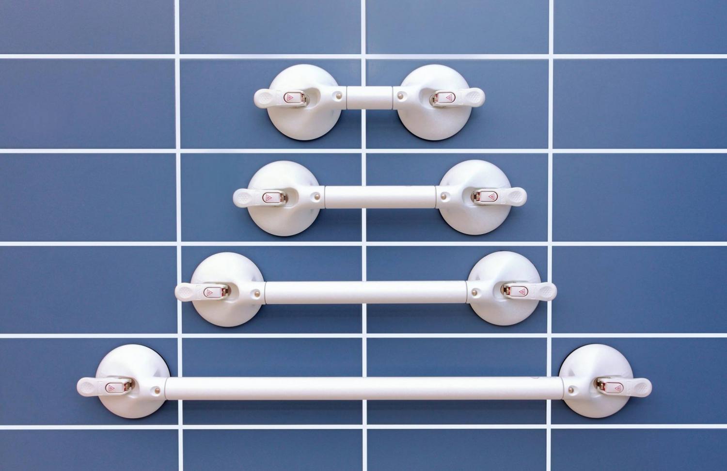 Mobeli Versatile Dual Suction Cup Hand Rails For Seniors and Disabled - Suction grips for bathroom with access to shower, bathtub, and toilet