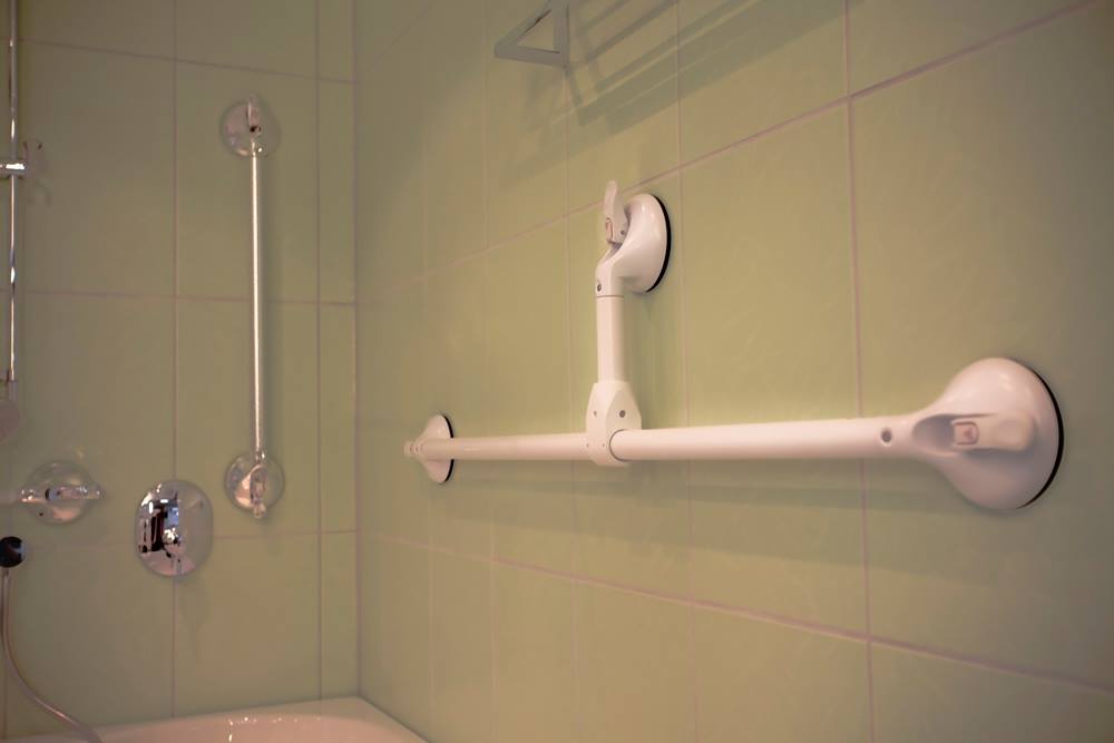 Mobeli Versatile Dual Suction Cup Hand Rails For Seniors and Disabled - Suction grips for bathroom with access to shower, bathtub, and toilet