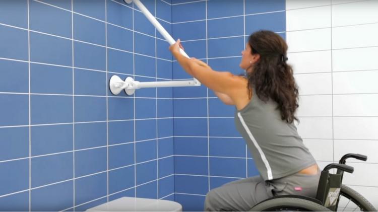 Mobeli Versatile Dual Suction Cup Hand Rails For Seniors and Disabled - Suction grips for bathroom with access to shower, bathtub, and toilet