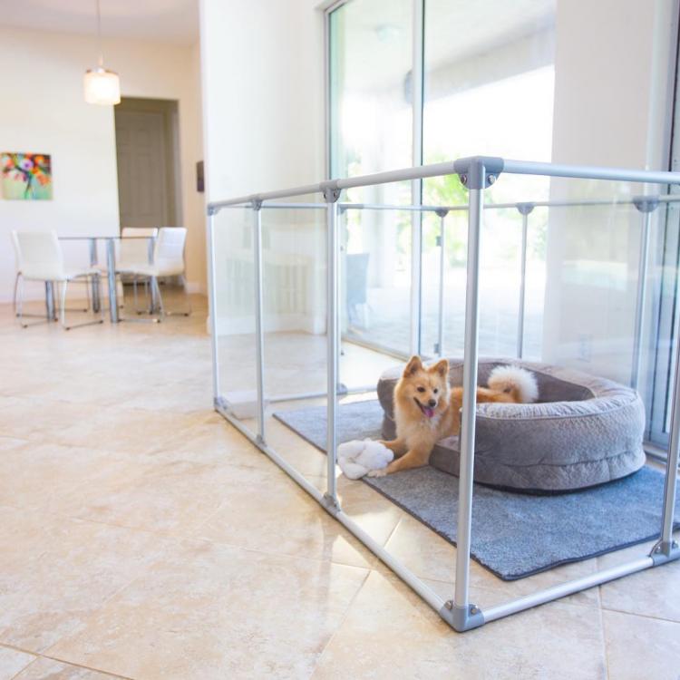 Modern Design Glass Dog Pens - Clearly Loved Pets Acrylic transparent dog kennel