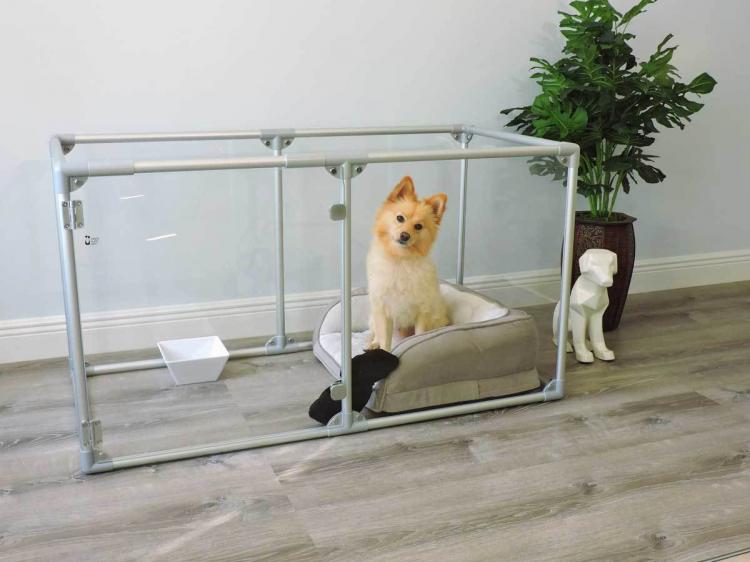 Modern Design Glass Dog Pens - Clearly Loved Pets Acrylic transparent dog kennel