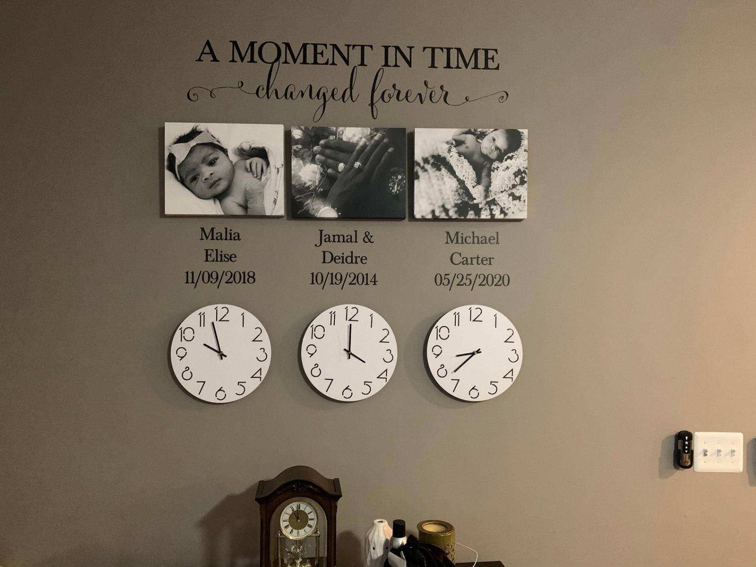 Moment in Time Wall Decals Child Birth Facts With Static Wall Clocks