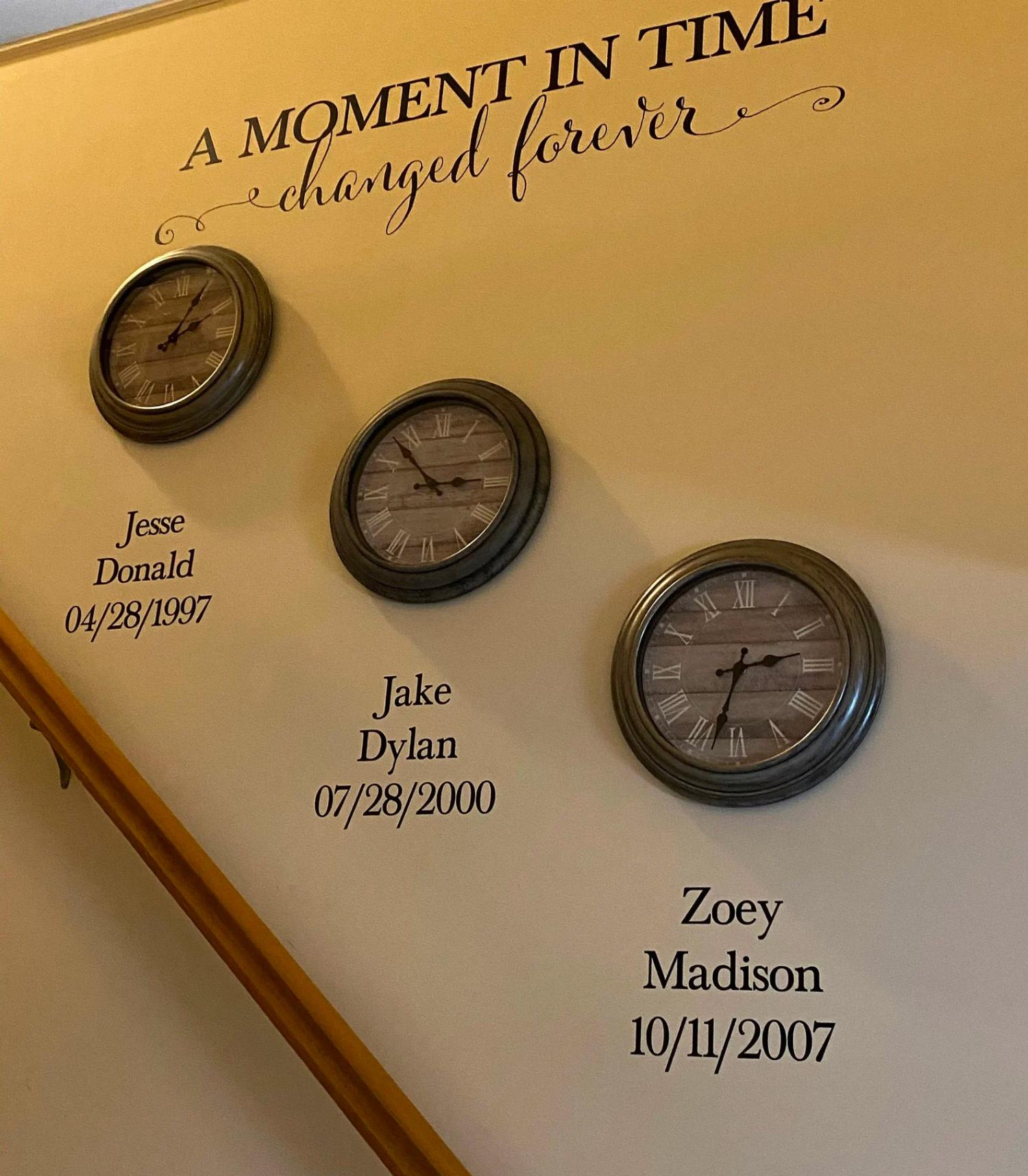 Moment in Time Wall Decals Child Birth Facts With Static Wall Clocks