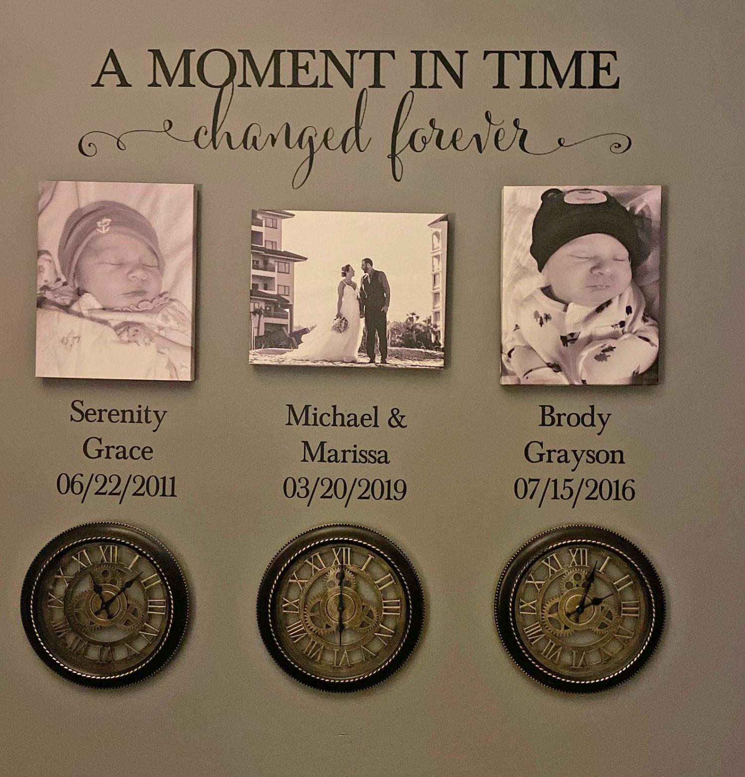 Moment in Time Wall Decals Child Birth Facts With Static Wall Clocks