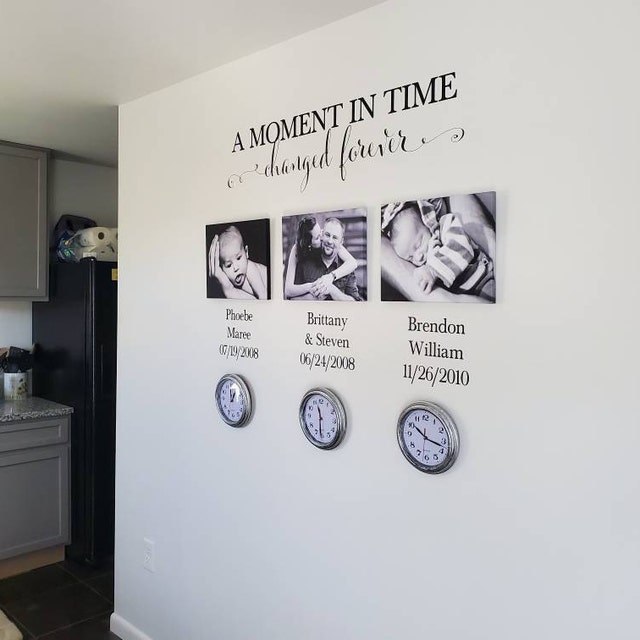 Moment in Time Wall Decals Child Birth Facts With Static Wall Clocks