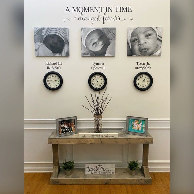 Moment in Time Wall Decals Child Birth Facts With Static Wall Clocks