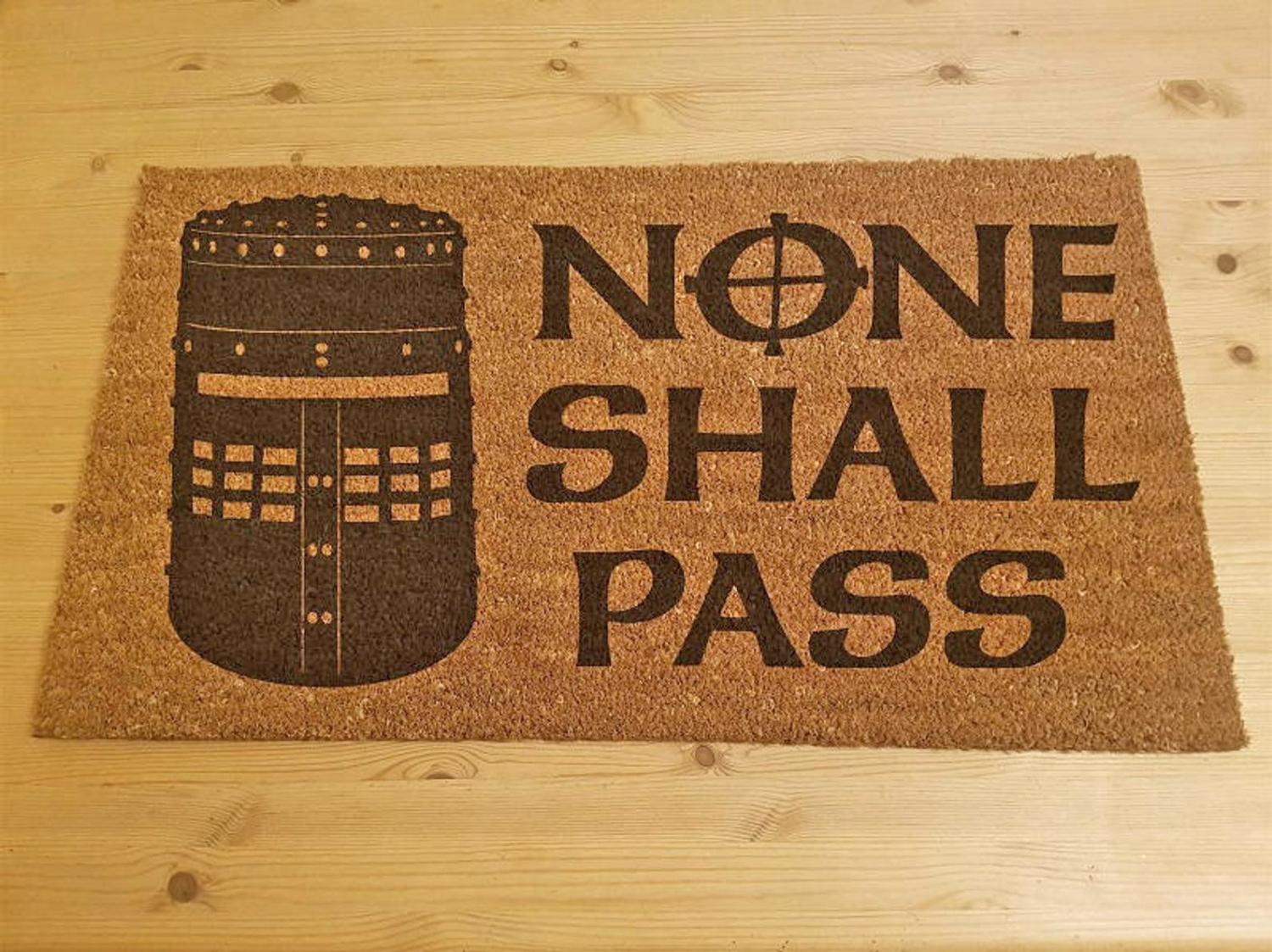 Monty Python Doormat - None shall pass Holy Grail funny doormat - None Shall Pass doormat