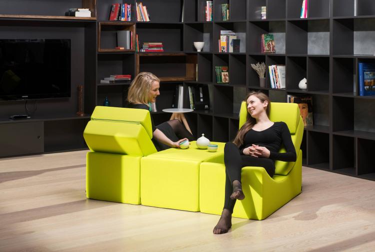 Lina Moon Chaise Lounge Lets You Create Many Different Arrangements - Unique multi-use lounger chair