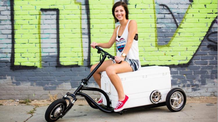 Kreweser Motorized Electric Cooler Scooter - Beer Cooler Motorcycle