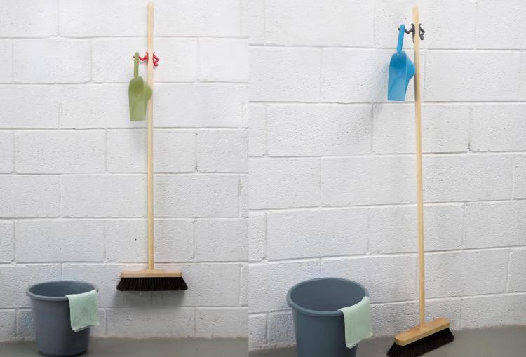 Mr. Brooman - Fancy Butler Broom and Dustpan Holder