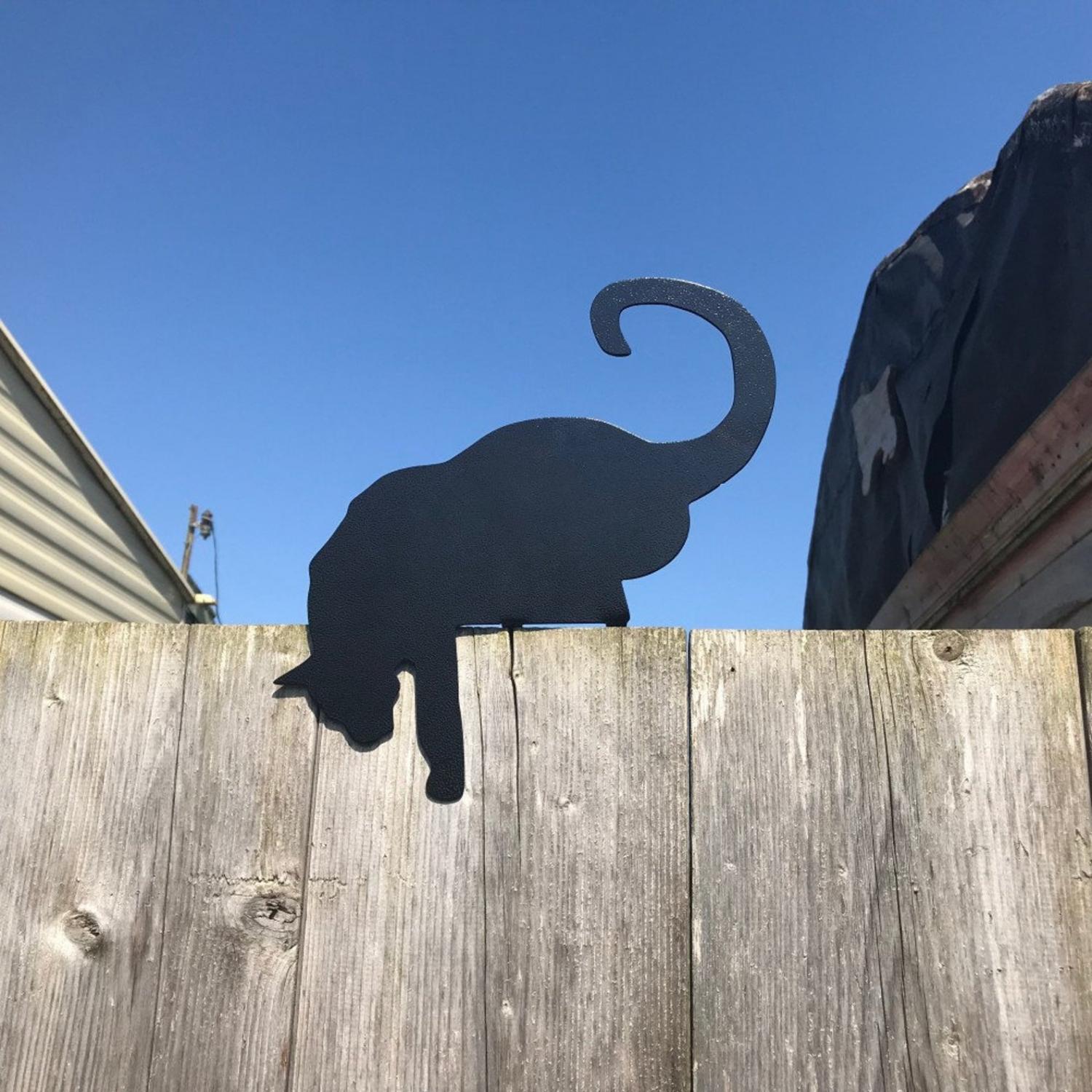 black cat silhouette fence sitter black cat silhouette fence sitter