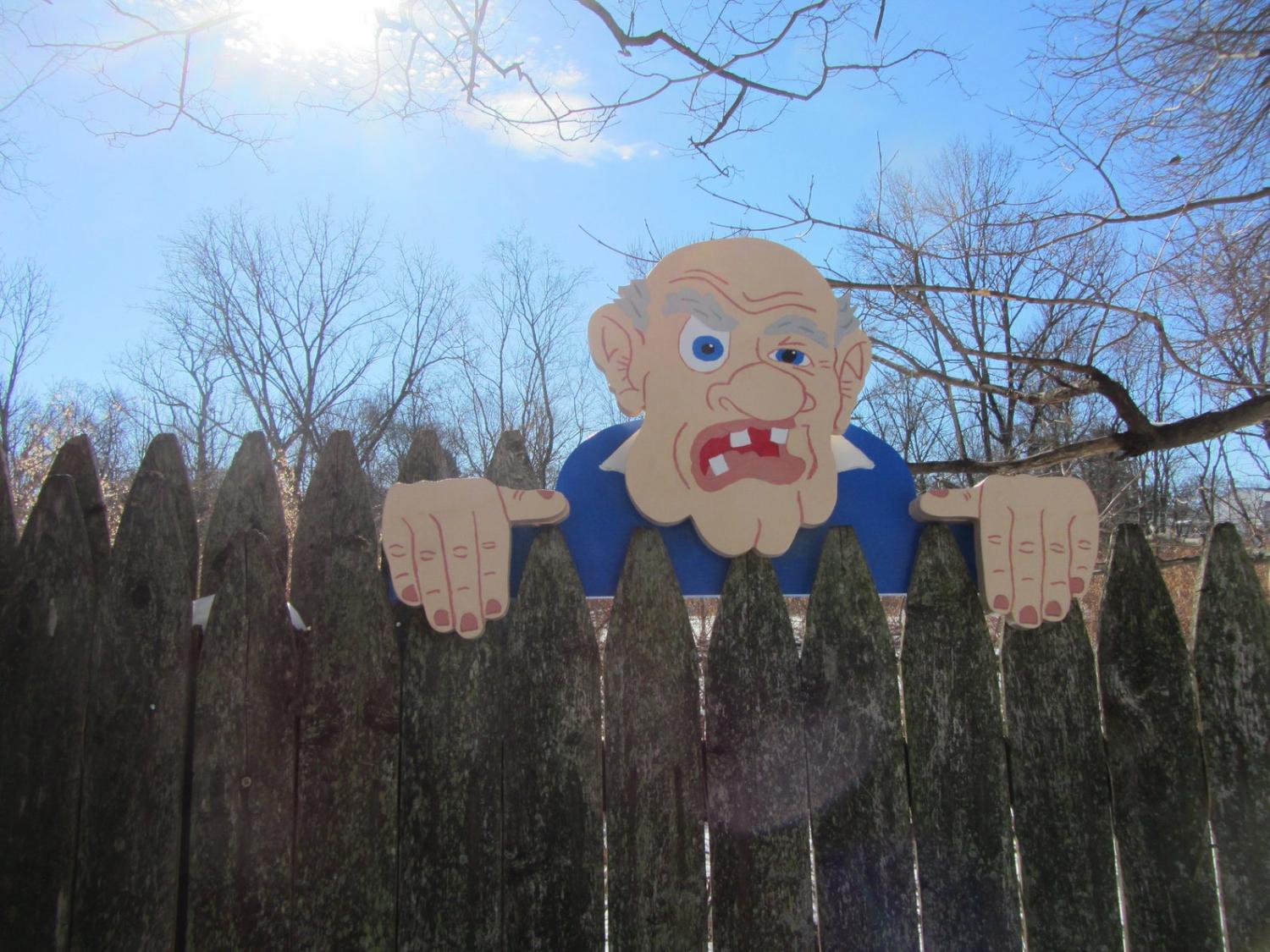 grumpy elderly man fence sitter grumpy elderly man fence sitter