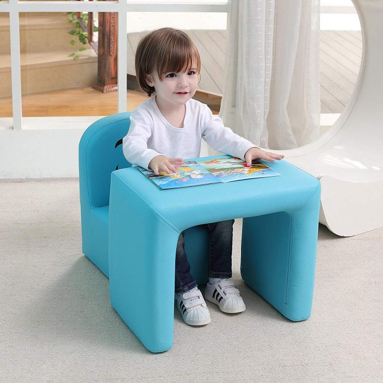 Multi-functional Kids Arm-chair Turns Into a Desk - 3-in-1 toddler arm-chair desk combo