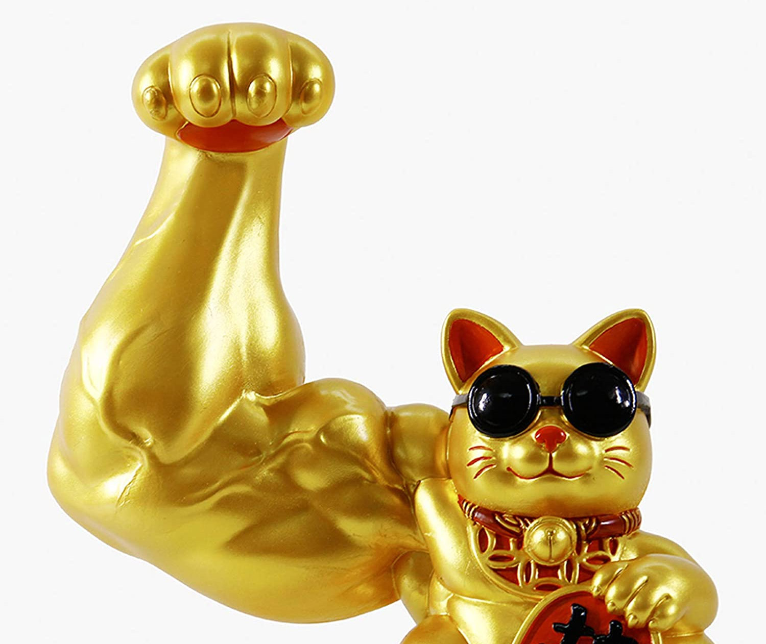 Super Muscular Waving Cat Statue (Maneki-Neko)