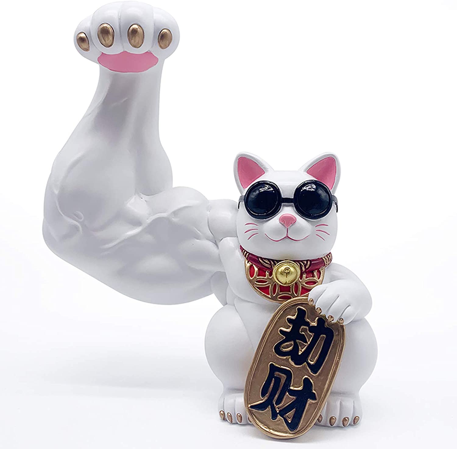 Super Muscular Waving Cat Statue (Maneki-Neko)