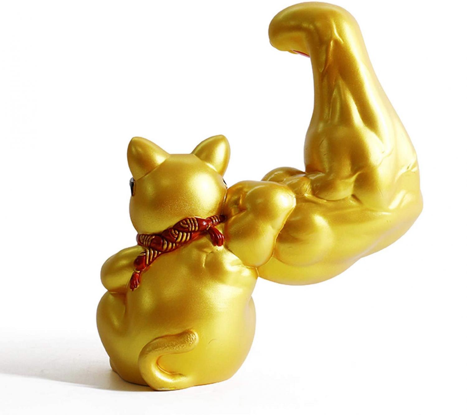 Super Muscular Waving Cat Statue (Maneki-Neko)