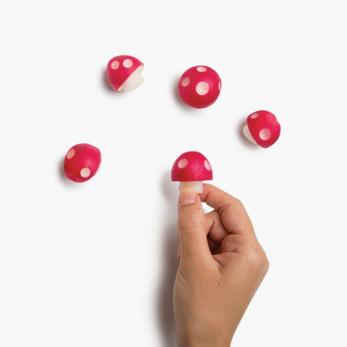 Ravanello Radish Shaper - Mario Mushroom Radish Tool - Device shapes radishes like mario mushrooms