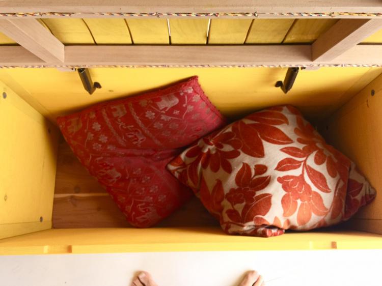Musical Porch Swing Functions as a Xylophone - Musical toy box - Xylophone furniture