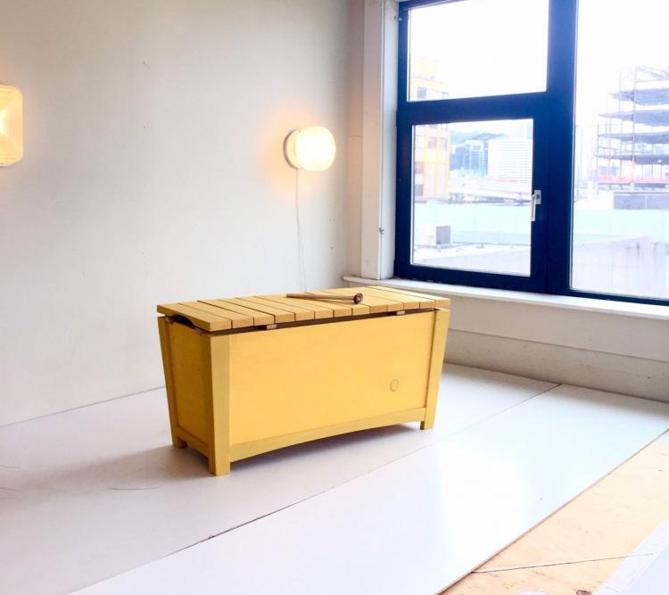 Musical Porch Swing Functions as a Xylophone - Musical toy box - Xylophone furniture