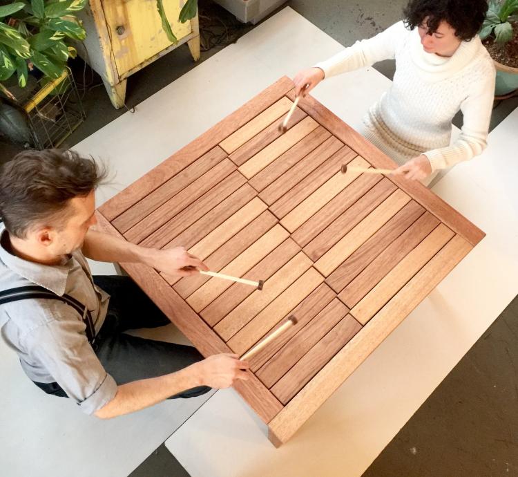 Musical Porch Swing Functions as a Xylophone - Musical toy box - Xylophone furniture