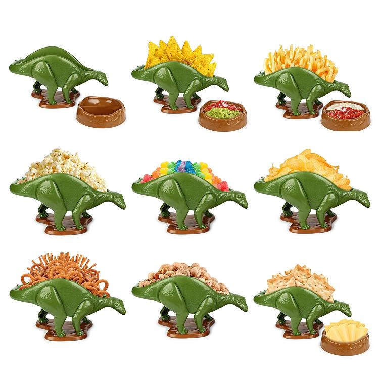 NACHOsaurus Dinosaur Chip Holder - Stegosaurus Snack bowl and dip bowl set