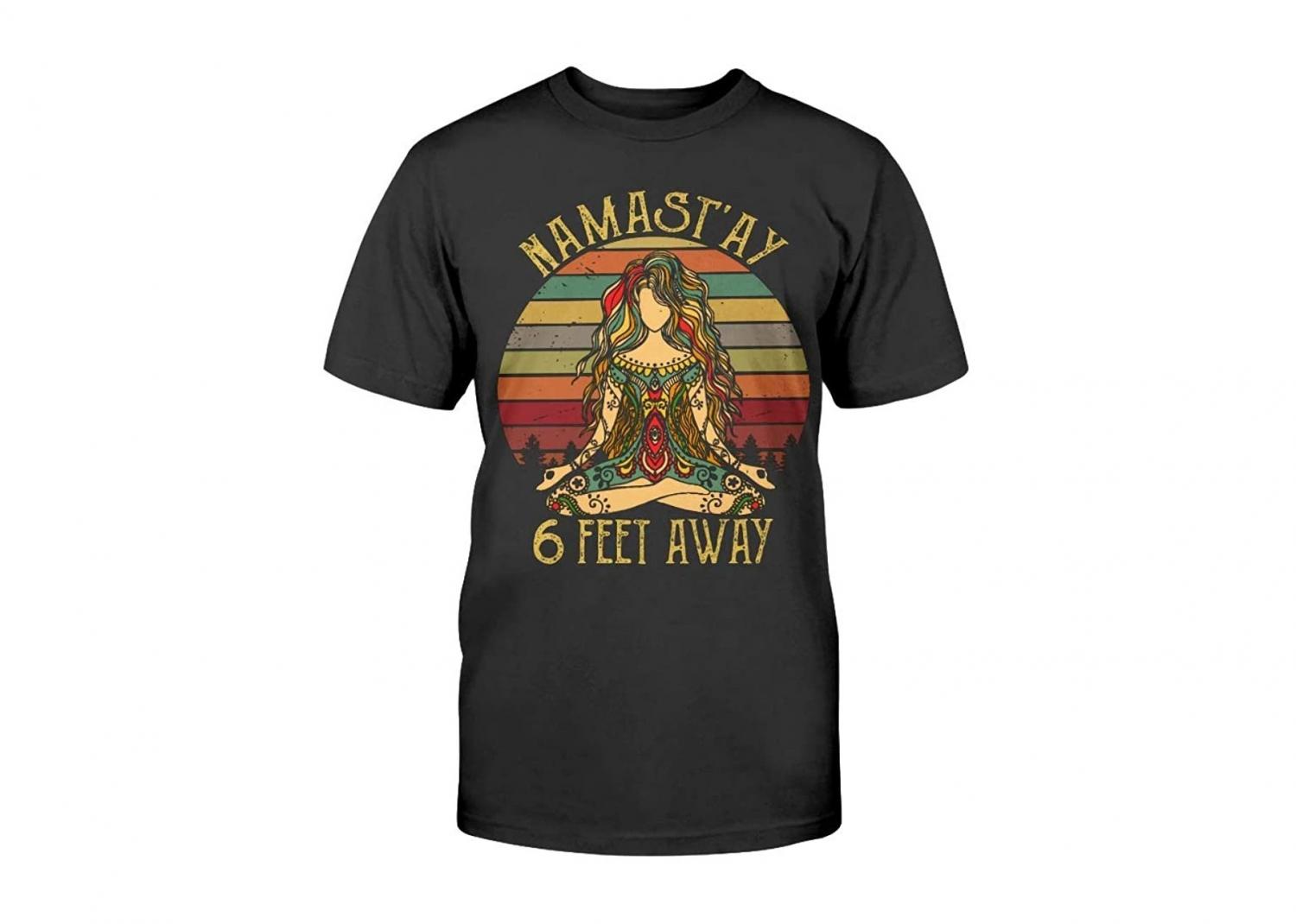 Namaste 6 Feet Away Sloth Shirt - Funny social distancing shirt - Namastay Sloth T-Shirt